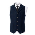 thumbnail image 2 of purcolt Mens Suit Vests Business Formal Herringbone Tweed Vest Slim Fit Casual Waistcoat for Wedding Groomsmen, 2 of 6