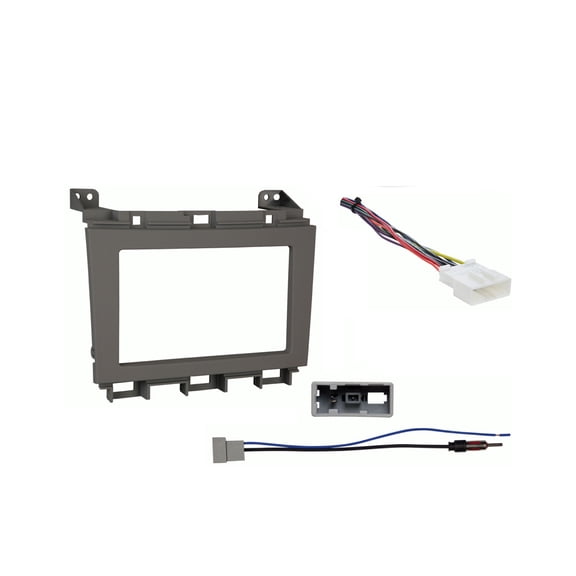 Fits Nissan Maxima 2009-2014 Double DIN Harness Radio Install Kit - Gray Dash