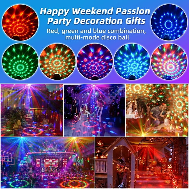 Bola De Discoteca LED RGB 360° - Efectos De Luz Para Fiestas, DJ, Escenario, Movimiento Manual