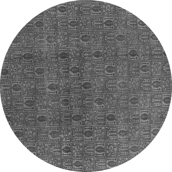 Ahgly Company Indoor Round Oriental Gray Industrial Area Rugs, 5' Round