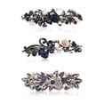 thumbnail image 3 of WJY Flower Rhinestones Pearl Hair Barrettes, Silver, 1 Count 1 Count, 3 of 9