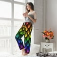 thumbnail image 4 of Uemuo Dragon Scales Pattern Women's Wide Leg Palazzo Lounge Pants with Pockets Light Weight Loose Comfy Casual Pajama Pants-Small, 4 of 9