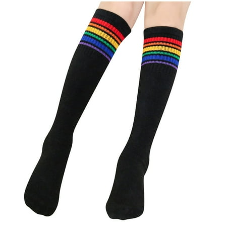 

Noarlalf thigh high socks Children s Mid-high Socks Over The Knee Long Tube Football Socks Cotton Socks Rainbow Socks toddler socks
