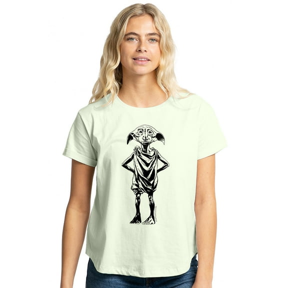 Harry Potter Dobby Women's Graphic T-Shirt Rolled Sleeve Tee
