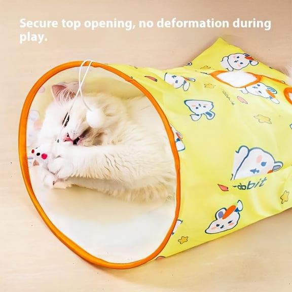 Cat Toy Set - Rabbit & Cat Tunnel, Crinkle Bag, Interactive Wand For Indoor Cats, Pet Play Toy With Durable Materials, Fun Exercise & Entertainment For Kitten Playtime