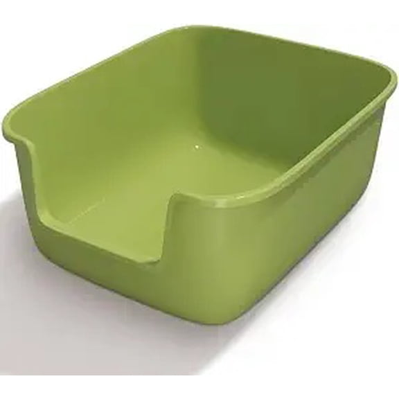 Large High-Sided Cat Litter Box with Low Entry 50 x 40 x 22 cm Green
