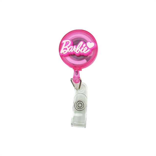 Cartoon Fashion Barbie Pink For ID Card Holder Scalable Toggle Clip Employee Card Nurse Chest Card Student Bus Card Holder Style 3