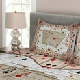 thumbnail image 4 of Ambesonne Casino Quilted Bedspread Set 3 Pcs, Lucky Gambling Cards Art, Queen Size, Vermilion Charcoal Grey, 4 of 4