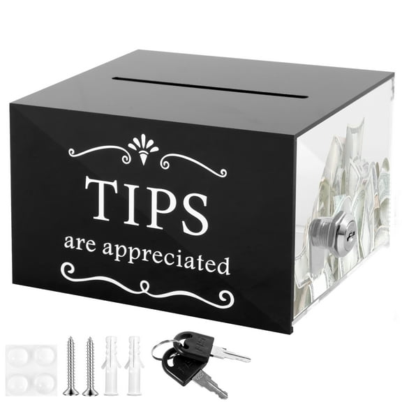 2PCS Donation Box Acrylic Ballot Box Raffle Box with Lock Safe Reliable Voting Box Portable Suggestion Box Convenient Practical Donation Box Versatile Ballot Box Suitable for Office