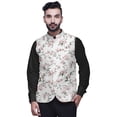 thumbnail image 1 of Atasi Floral Printed Wedding Jackets For Men Nehru Jacket Waist Coat For Festive Season-Small, 1 of 6