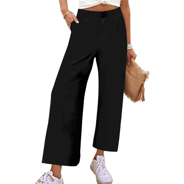 LSLJS Women Loose Casual Comfortable Solid Color Straight Leg Wide Leg Pants Womens Work Pants
