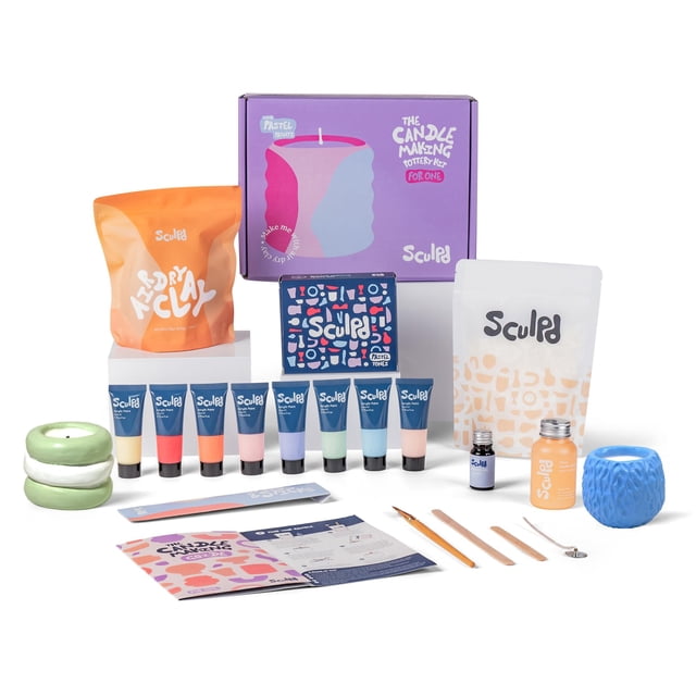 Kit para hacer velas Sculpd con arcilla de secado al aire y set de pinturas