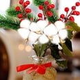 thumbnail image 2 of Tallos De Bayas Rojas Ramas Bayas Navideñas Decoración 8 Piezas Rama Artificial Corona Artesanal, 2 of 2