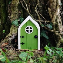 Clearance! Under $5 Fairy Door and Windows for Trees, Miniature Gnome Home Window and Door for Trees Yard Art Garden Sculpture Decor