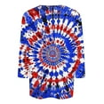 thumbnail image 4 of BLTIBY Womens Blouse Summer Independence Day Printed Round Neck Short Sleeve Shirts Loose Novelty Graphic T-Shirts Fashion Casual Pullover Tops 2025 Multicolor 12 L, 4 of 5