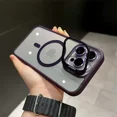 thumbnail image 1 of Magsafe-funda de teléfono con soporte de protección de lente magnética para IPhone 11, 12, 13, 14, 15, 16 Pro Max, cristal de cámara, cubierta de anillo de Metal transparente Dark Purple For iphone12, 1 of 6