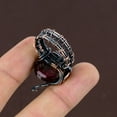 thumbnail image 4 of Natural Red Labradorite Gemstone Handmade Copper Wire Wrap Ring Size 9, 4 of 4