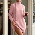 thumbnail image 5 of Edvintorg Long Sweaters for Women Turtleneck Long Sleeve Ribbed Knitted Tops with Side Buttons Business Casual Fall Sweater Plus Size, 5 of 8