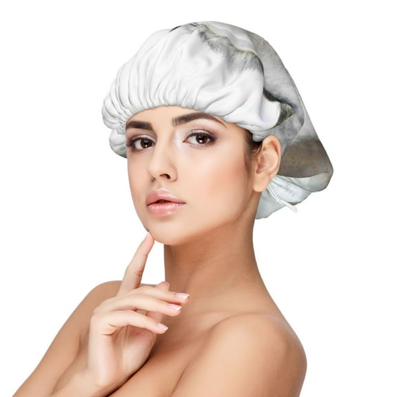 Pofeuu Running White Horses Print Silk Bonnet for Sleeping, Satin Hair Bonnets, Soft Elastic Band Silk Sleep Cap, Hair Wrap