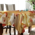 thumbnail image 3 of BZSMCE Square Tablecloth White Cut Mice Eat Strawberry Pattern Tableclothes, 3 of 9