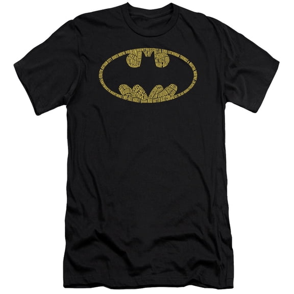 Batman Word Logo Premium Canvas T-Shirt Adult Slim Fit 30/1 Black