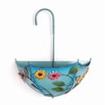 thumbnail image 2 of Tarmeek Blue Iron Wall Mounted Umbrella Shaped Plant Container - No Drill Hanging Decorative Planter for Indoor Outdoor Garden Patio Balcony Decorations, 2 of 6