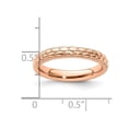 thumbnail image 3 of Rose Plated Sterling Silver Patterned Wedding Band Ring, 3 of 4