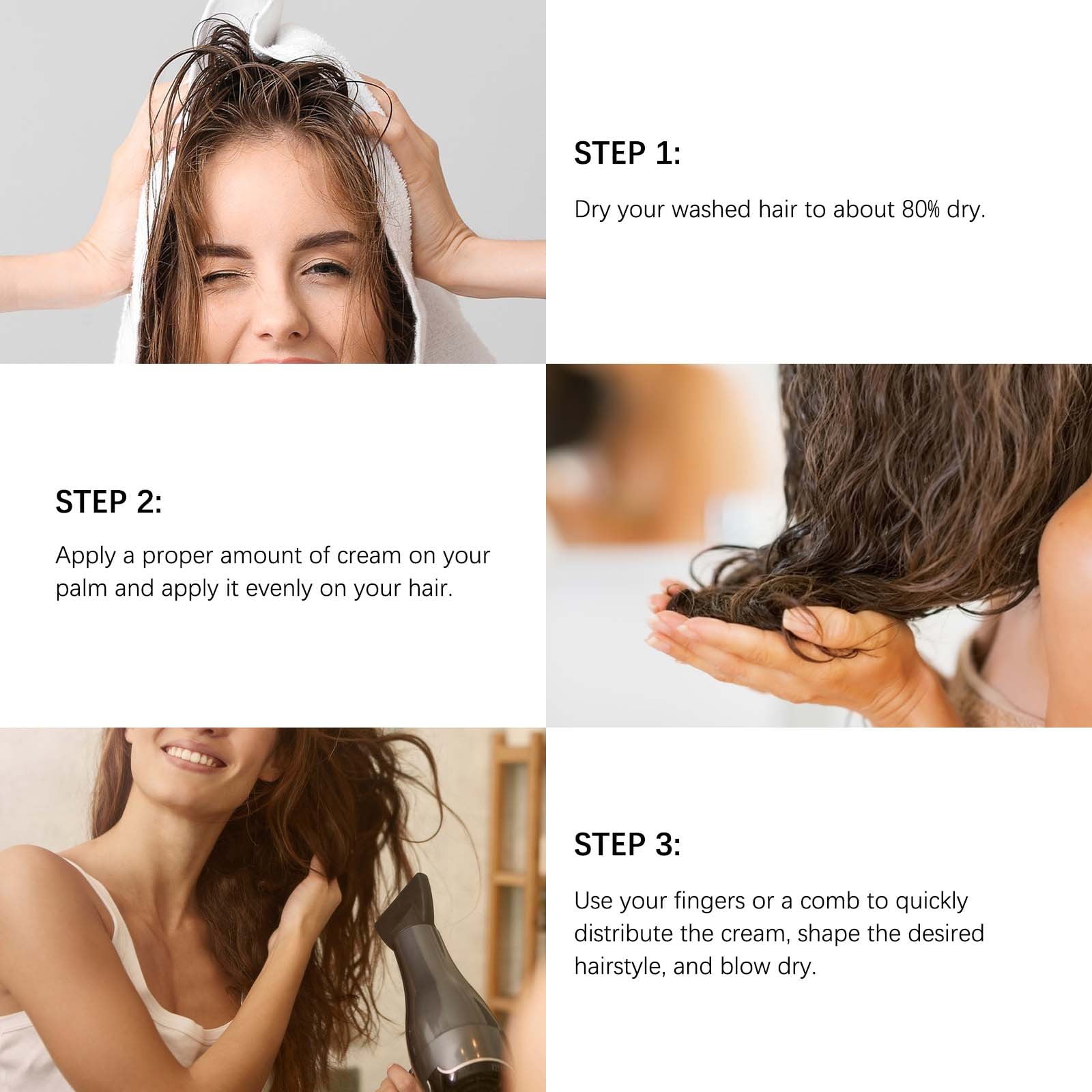 Curl Defining Cream, Hairhalo Curl Defining Cream, Hair Styling Cream, Curl Cream for Curly Hair Anti Frizz, Moisturizing, Smoothing for Curly & Wavy Hair