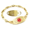 thumbnail image 1 of MedicEngraved Yellow Gold Stainless Steel Custom Medical Alert Bracelet - 6mm Infinity Link, 1 of 7