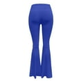 thumbnail image 5 of YDFCWXW Women's Stretchy Wide Leg High Waist Bell Bottom Flare Yoga Pants (Blue, S), 5 of 6