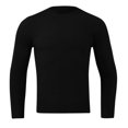 thumbnail image 4 of JTieacloth Men's Pullover Sweaters Male Autumn And Winter Smooth Comfortable Lightweight Drapey Soft Skin Friendly Textured Slim Fitting Round Neck Long Sleeved Sweater(Black), 4 of 5