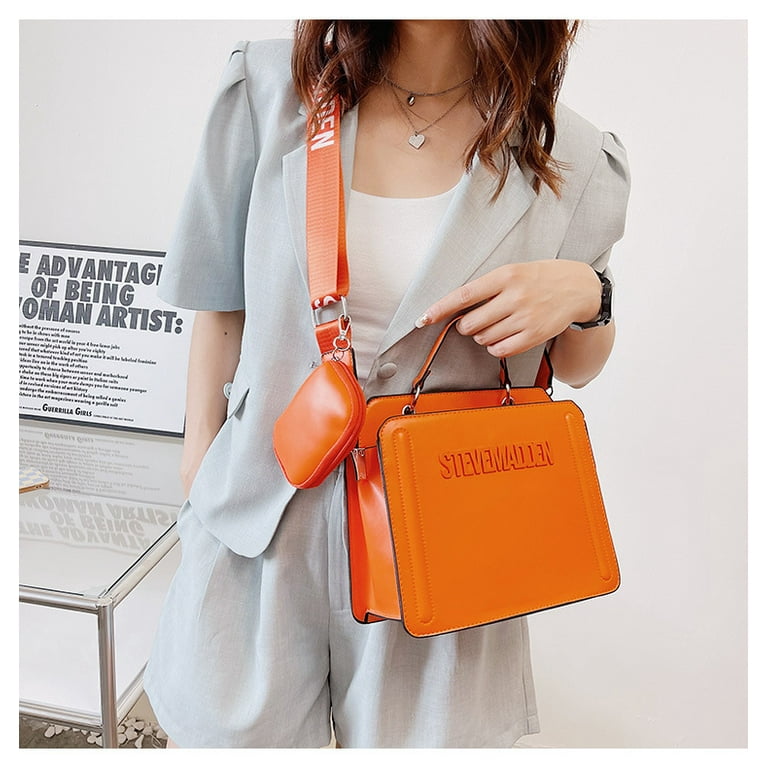 Nylon Crossbody Bag - Orange - Woman - Handbags 