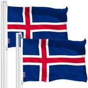 Iceland Icelandic Flag 3x5FT 2-Pack 150D Printed Polyester By G128