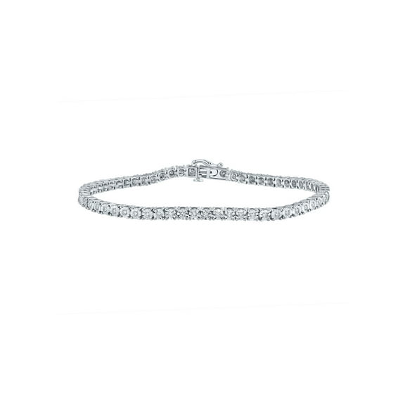 Macey Worldwide Jewelry 10k White Gold Mens Diamond Stunning Tennis Bracelet 1-1/4 Ctw