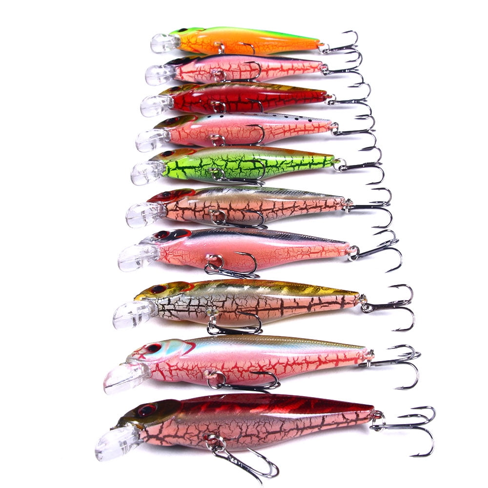 HENGJIA Fishing Lures Large Hard Bait Minnow VIB Lure with Treble Hook Life-Like Swimbait Fishing Bait Popper Crankbait Sinking Lure for Trout Bass Walleye Redfish