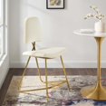 thumbnail image 2 of Counter Stool Chair, Velvet, Metal Steel, Ivory White, Modern Contemporary Urban Design, Bar Pub Cafe Bistro Hotel Restaurant Hospitality, 2 of 9