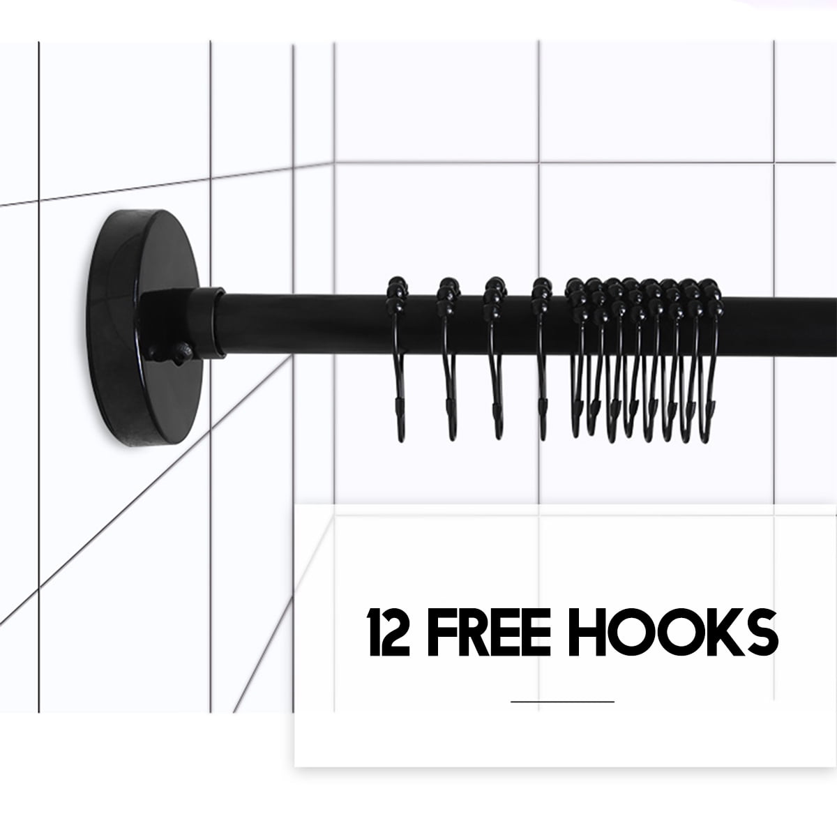 L Shape Adjustable Stainless Steel Shower Curtain Rod Pole 90130cm