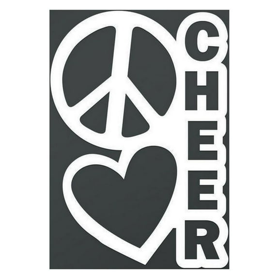 Peace Love Cheer Vinyl Decal Sticker | Cars Trucks Vans Walls Laptops Cups | White | 6.5 X 4.5 Inch | KCD1664