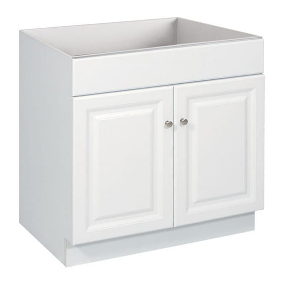 Pemberly Row 30-Inch Unassembled 2-Door Bathroom Wood Vanity Without Top - White