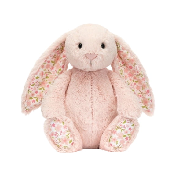 ValHome Blush Cherry Bunny Easter Bunny Plush Toys - 11.8" Blossom Cozy Cuddle Floral Ears Bunny Stuffed Animals Huggable Pillow - Spring Easter Basket Stuffer Birthday Gifts for Kids (Pink)