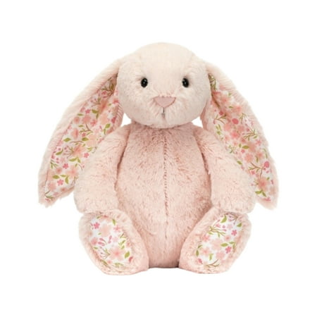 ValHome Blush Cherry Bunny Easter Bunny Plush Toys – 11.8 Blossom Cozy Cuddle Floral Ears Bunny Stuffed Animals Huggable Pillow – Spring Easter Basket Stuffer Birthday Gifts for Kids (Pink)