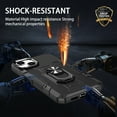 thumbnail image 6 of Military Grade Drop Impact for iPhone 13 Rugged Case, 360 Metal Magnetic Car Rotating Ring Kickstand Holder Armor Heavy Duty Shockproof Case For iPhone 13,Black, 6 of 8