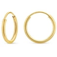 thumbnail image 2 of 14k Rose Gold Small Endless Hoop Earrings for Ears, Cartilage, Nose or Lips, 10mm, 2 of 11