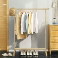 thumbnail image 4 of Costway Wood Single Rail Clothing Garment Rack Clothes Organizer for Entryway Bedroom, 4 of 10