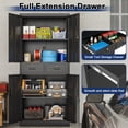 thumbnail image 6 of BESFUR Metal Cabinet with Two Drawers and Adjustable Shelves for Garage, Office, Classroom- Black, 6 of 9