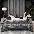 thumbnail image 3 of Erosebridal Chic Butterfly Duvet Cover Set, Bohemian Aztec Mandala Bedding Full, Black Gray Red, Black Reversible 3pcs, 1 Duvet Cover and 2 Pillowcases (No Comforter), 3 of 6