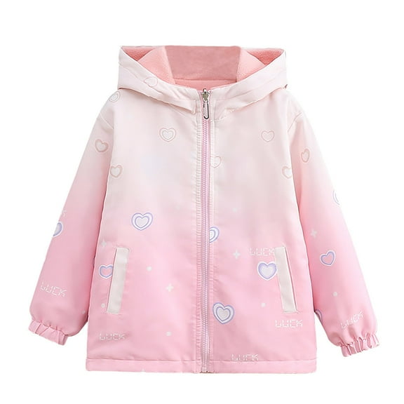 SERTG Girls Reversible Wear Jacket Hooded Outer Thermal Layer Fall Active Versatile Outerwear for Kids 4-15 Years(Pink,12 Years)