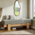 thumbnail image 4 of Tribesigns Upholstered Entryway Bench, 55-Inch Modern Shoe Bench with Fabric Padded Seat and MDF Frame for Bedroom, Entrance, Living Room, Gray & Oak, 4 of 7