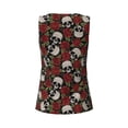 thumbnail image 5 of Fotbe Red Rose Skull Womens Loose Fit Casual Flowy Slim-Fit Tank Tops Athletic Round Neck Trendy Sleeveless Summer Tops for Gym and Yoga-Large, 5 of 9