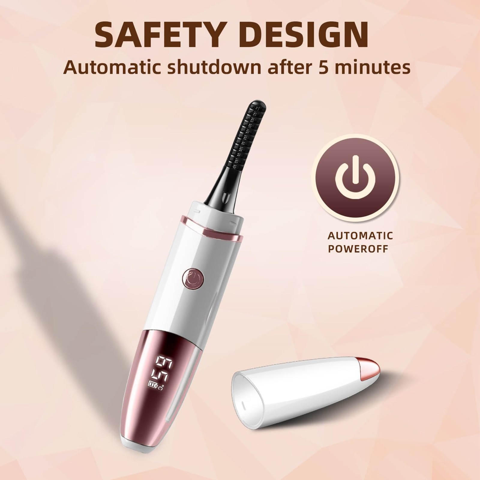 Portable Heated Eyelash Curler with Type-C Charging Cable, 1 Pcheated Eyelash Curlers Fast Heat up Within 10S 24 Hours Long Lasting Rechargeable Electric Eyelash Curler with Type C Makeup Organizers